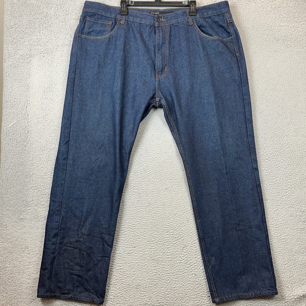 Vintage Rocawear Jeans Mens 48X34 Classic Fit Blue Y2K Embroidered Baggy Denim